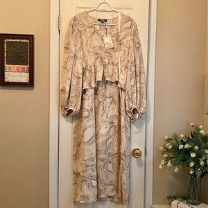 Missguided gray smoke frill waist midaxi dress